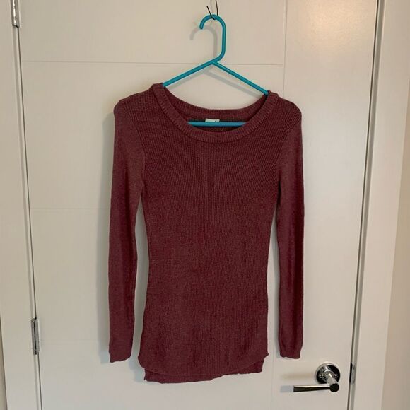 🌸3 for $30🌸 Garage Burgundy Knit Long Sleeve Top - Picture 3 of 3